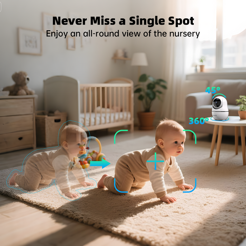 Kokit KK70-2 7" 1080P Split-Screen Baby Monitor with 2 Cameras