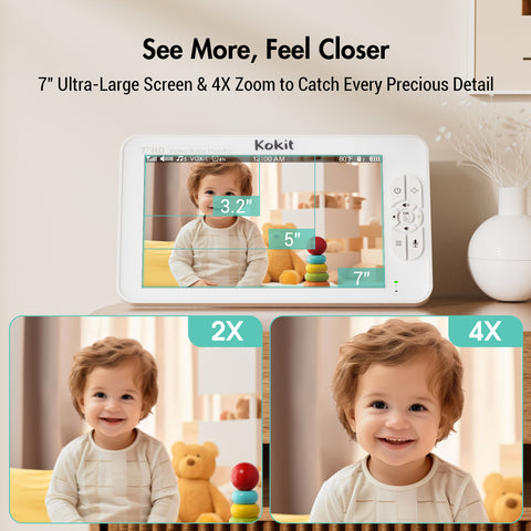Kokit KK70 7" 1080P Split-Screen Baby Monitor