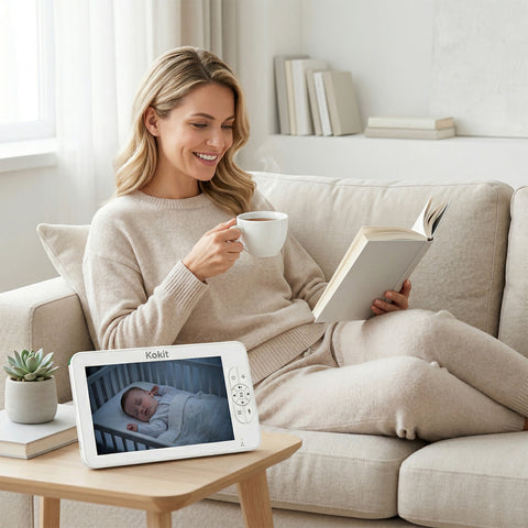 Kokit KK70-2 7" 1080P Split-Screen Baby Monitor with 2 Cameras